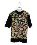 LEONARD PARISレオナール パリ）の古着「リブ付き半袖カットソー」｜ブラック×マルチ