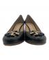 中古・古着 TORY BURCH (トリーバーチ) ウェッジソールパンプス ブラック サイズ:7M：12000円