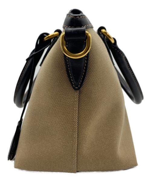PRADA（プラダ）PRADA (プラダ) 2WAYバッグ ベージュ×ブラックの古着・服飾アイテム