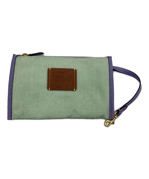 COACH（コーチ）COACH (コーチ) ストロー×スムースレザー スモールトート パープルの古着・服飾アイテム