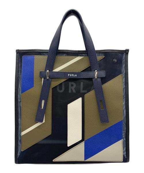 FURLA（フルラ）FURLA (フルラ) MAN GIOVE トートバッグ ネイビー×カーキの古着・服飾アイテム