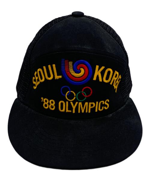 SEOUL KOREA（ソウル コレア）SEOUL KOREA (ソウル コレア) ’88OLYMPICSキャップ ブラック×オレンジの古着・服飾アイテム