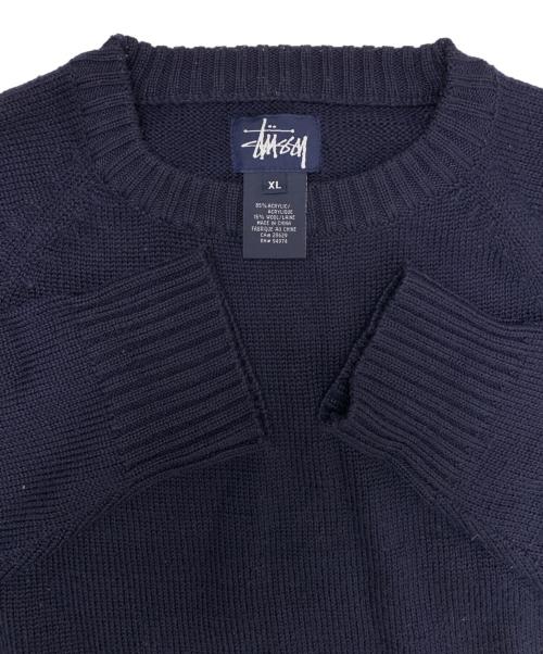 stussy（ステューシー）stussy (ステューシー) 厚手ニット ネイビー サイズ:XLの古着・服飾アイテム