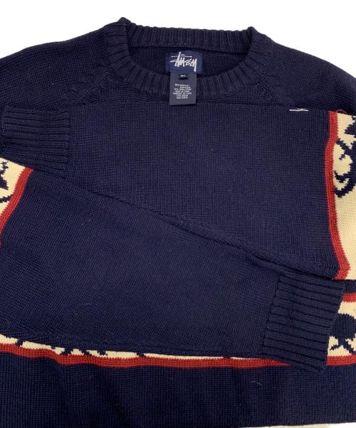 stussy（ステューシー）stussy (ステューシー) 厚手ニット ネイビー サイズ:XLの古着・服飾アイテム