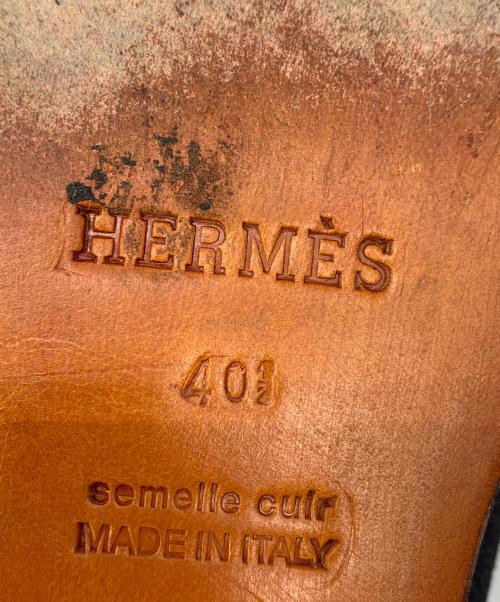 HERMES（エルメス）HERMES (エルメス) スエードローファー ブラック サイズ:40 1/2の古着・服飾アイテム