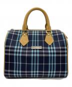 BURBERRY BLUE LABELバーバリー ブルー レーベル）の古着「ミニボストンバッグ」｜ブルー×ベージュ