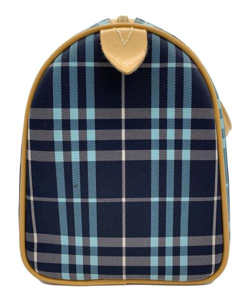 BURBERRY BLUE LABEL（バーバリー ブルー レーベル）BURBERRY BLUE LABEL (バーバリー ブルー レーベル) ミニボストンバッグ ブルー×ベージュの古着・服飾アイテム