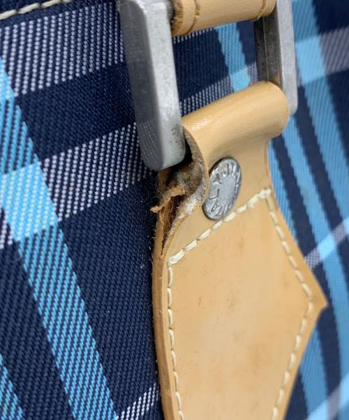 BURBERRY BLUE LABEL（バーバリー ブルー レーベル）BURBERRY BLUE LABEL (バーバリー ブルー レーベル) ミニボストンバッグ ブルー×ベージュの古着・服飾アイテム