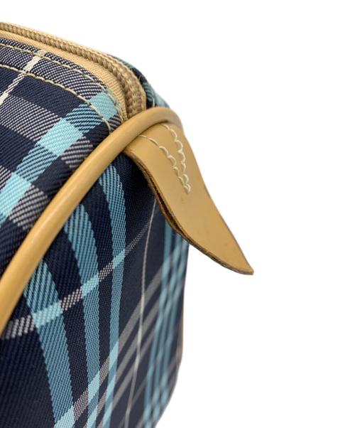 BURBERRY BLUE LABEL（バーバリー ブルー レーベル）BURBERRY BLUE LABEL (バーバリー ブルー レーベル) ミニボストンバッグ ブルー×ベージュの古着・服飾アイテム