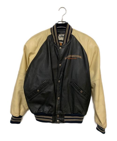 HARLEY-DAVIDSON（ハーレーダビッドソン）HARLEY-DAVIDSON (ハーレーダビッドソン) スタジャン ブラック×ベージュ サイズ:Sの古着・服飾アイテム