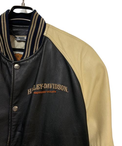 HARLEY-DAVIDSON（ハーレーダビッドソン）HARLEY-DAVIDSON (ハーレーダビッドソン) スタジャン ブラック×ベージュ サイズ:Sの古着・服飾アイテム