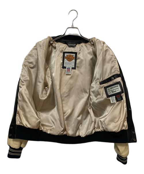 HARLEY-DAVIDSON（ハーレーダビッドソン）HARLEY-DAVIDSON (ハーレーダビッドソン) スタジャン ブラック×ベージュ サイズ:Sの古着・服飾アイテム