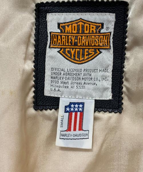 HARLEY-DAVIDSON（ハーレーダビッドソン）HARLEY-DAVIDSON (ハーレーダビッドソン) スタジャン ブラック×ベージュ サイズ:Sの古着・服飾アイテム