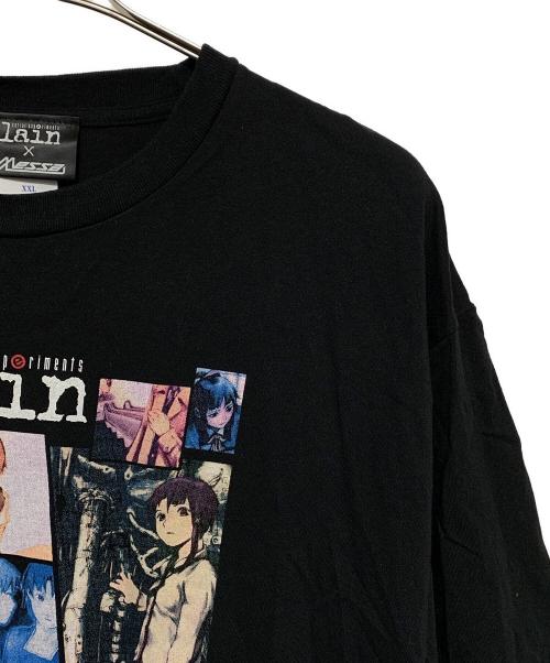 serial experiments lain（シリアルエクスペリメンツレイン）serial experiments lain (シリアルエクスペリメンツレイン) Messa (メッサ) Tシャツ ブラック サイズ:XXLの古着・服飾アイテム