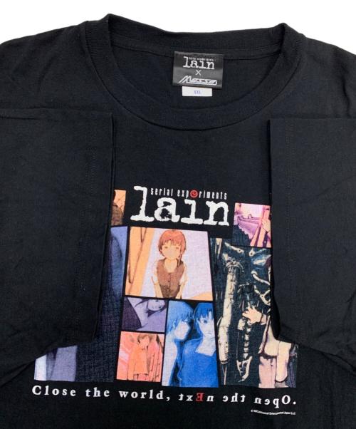 serial experiments lain（シリアルエクスペリメンツレイン）serial experiments lain (シリアルエクスペリメンツレイン) Messa (メッサ) Tシャツ ブラック サイズ:XXLの古着・服飾アイテム