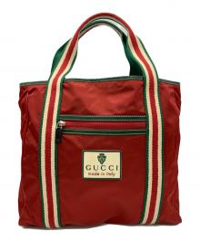GUCCI（グッチ）の古着「シェリーライン ナイロントートバッグ」｜レッド×グリーン