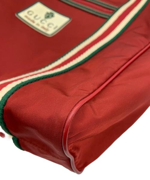 GUCCI（グッチ）GUCCI (グッチ) シェリーライン ナイロントートバッグ レッド×グリーンの古着・服飾アイテム