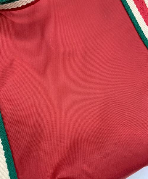 GUCCI（グッチ）GUCCI (グッチ) シェリーライン ナイロントートバッグ レッド×グリーンの古着・服飾アイテム