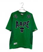 Aape BY A BATHING APEエーエイプ バイ アベイシングエイプ）の古着「Moonface バーシティ ジャージー Tシャツ」｜グリーン