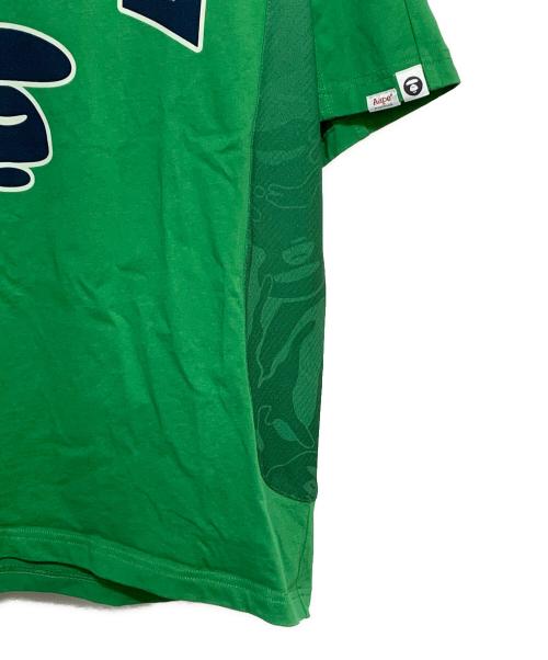 Aape BY A BATHING APE（エーエイプ バイ アベイシングエイプ）Aape BY A BATHING APE (エーエイプ バイ アベイシングエイプ) Moonface バーシティ ジャージー Tシャツ グリーン サイズ:XLの古着・服飾アイテム