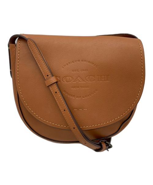 COACH（コーチ）COACH (コーチ) ロゴレザーショルダーバッグ ブラウンの古着・服飾アイテム