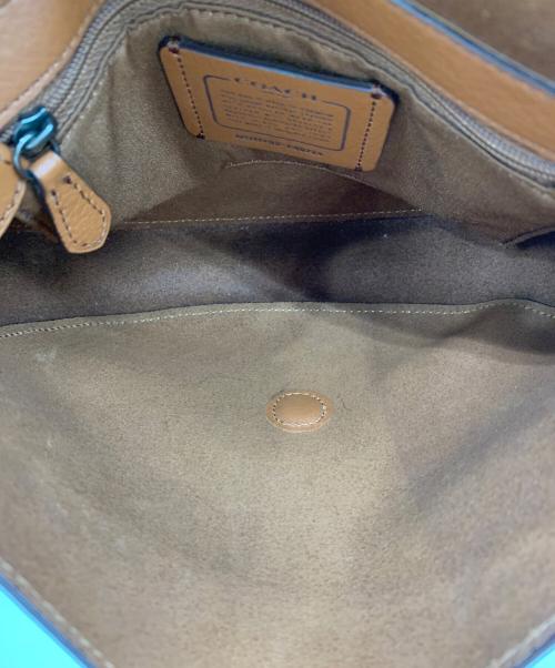 COACH（コーチ）COACH (コーチ) ロゴレザーショルダーバッグ ブラウンの古着・服飾アイテム
