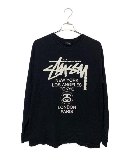 stussy（ステューシー）stussy (ステューシー) ワールドツアーシャツ ブラック サイズ:Mの古着・服飾アイテム