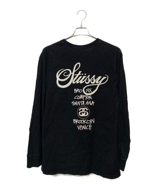 stussy（ステューシー）stussy (ステューシー) ワールドツアーシャツ ブラック サイズ:Mの古着・服飾アイテム