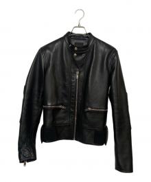 GIVENCHY（ジバンシィ）の古着「メタルディテール レザー ライダースジャケット」｜ブラック