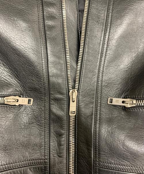 GIVENCHY（ジバンシィ）GIVENCHY (ジバンシィ) メタルディテール レザー ライダースジャケット ブラック サイズ:44の古着・服飾アイテム