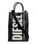 DIESELディーゼル）の古着「ロゴスクエアショルダーバッグ」｜ブラック×ホワイト