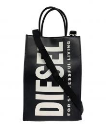 DIESEL（ディーゼル）の古着「ロゴスクエアショルダーバッグ」｜ブラック×ホワイト