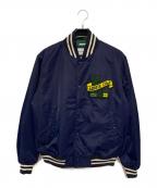 LACOSTEラコステ）の古着「	サテンナイロンバーシティジャケット」｜ネイビー