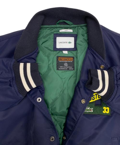 LACOSTE（ラコステ）LACOSTE (ラコステ) 	サテンナイロンバーシティジャケット ネイビー サイズ:Mの古着・服飾アイテム