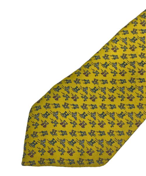HERMES（エルメス）HERMES (エルメス) シルクネクタイ イエロー サイズ:表記無しの古着・服飾アイテム