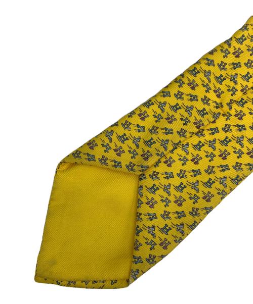 HERMES（エルメス）HERMES (エルメス) シルクネクタイ イエロー サイズ:表記無しの古着・服飾アイテム