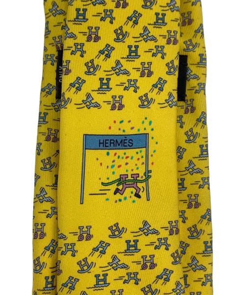 HERMES（エルメス）HERMES (エルメス) シルクネクタイ イエロー サイズ:表記無しの古着・服飾アイテム