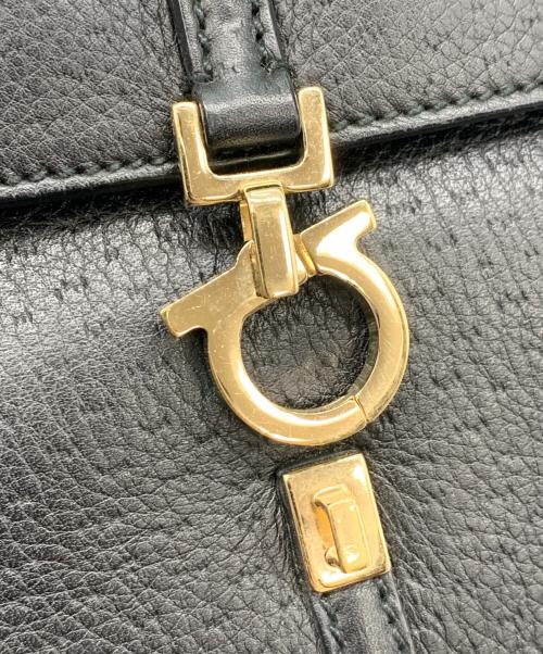 Salvatore Ferragamo（サルヴァトーレ フェラガモ）Salvatore Ferragamo (サルヴァトーレ フェラガモ) ガンチーニレザーハンドバッグ ブラックの古着・服飾アイテム
