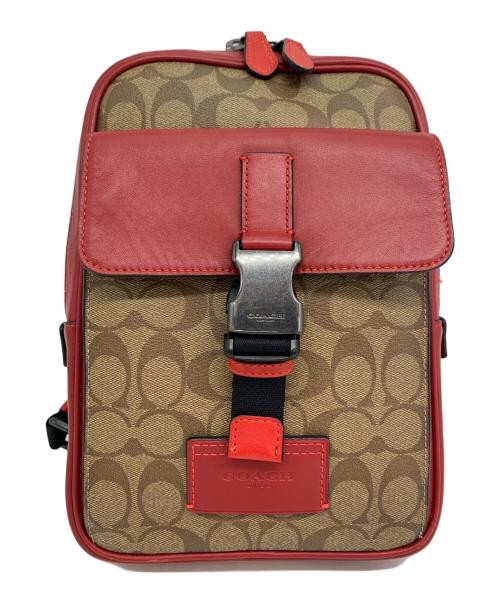 COACH（コーチ）COACH (コーチ) ショルダーバッグ ベージュ×レッドの古着・服飾アイテム