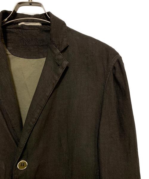 ARMANI COLLEZIONI（アルマーニ コレツィオーニ）ARMANI COLLEZIONI (アルマーニ コレツィオーニ) リネン3Bジャケット ブラウン サイズ:38USA/48EUの古着・服飾アイテム