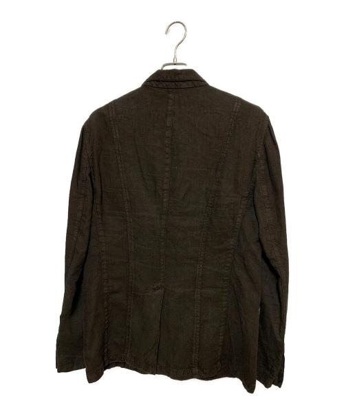 ARMANI COLLEZIONI（アルマーニ コレツィオーニ）ARMANI COLLEZIONI (アルマーニ コレツィオーニ) リネン3Bジャケット ブラウン サイズ:38USA/48EUの古着・服飾アイテム