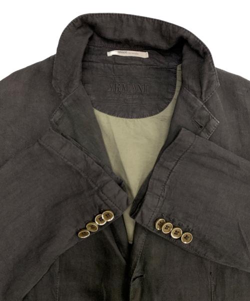 ARMANI COLLEZIONI（アルマーニ コレツィオーニ）ARMANI COLLEZIONI (アルマーニ コレツィオーニ) リネン3Bジャケット ブラウン サイズ:38USA/48EUの古着・服飾アイテム