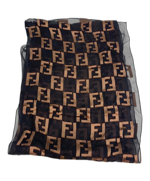 FENDI（フェンディ）FENDI (フェンディ) ズッカ柄シースルーストール ブラウン×ブラックの古着・服飾アイテム