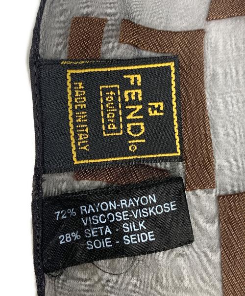 FENDI（フェンディ）FENDI (フェンディ) ズッカ柄シースルーストール ブラウン×ブラックの古着・服飾アイテム