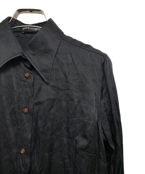 DOLCE & GABBANA（ドルチェ＆ガッバーナ）DOLCE & GABBANA (ドルチェ＆ガッバーナ) シルクシャツ ブラック サイズ:38の古着・服飾アイテム