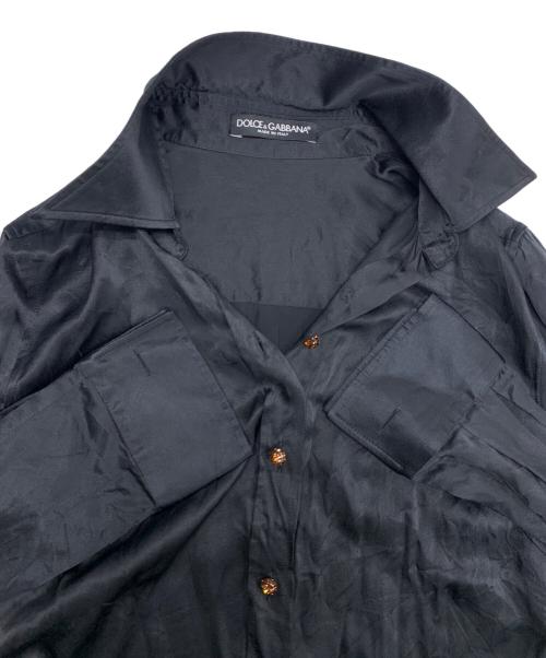 DOLCE & GABBANA（ドルチェ＆ガッバーナ）DOLCE & GABBANA (ドルチェ＆ガッバーナ) シルクシャツ ブラック サイズ:38の古着・服飾アイテム