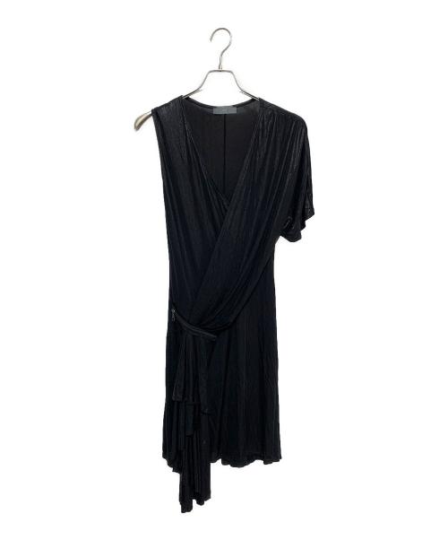 ALEXANDER McQUEEN（アレキサンダーマックイーン）ALEXANDER McQUEEN (アレキサンダーマックイーン) ドレープワンピース ブラック サイズ:XSの古着・服飾アイテム