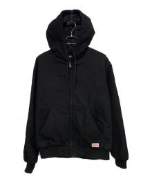 X-LARGE（エクストララージ）の古着「EMBOSSED OLD ENGLISH HOODED WORK JACKET」｜ブラック
