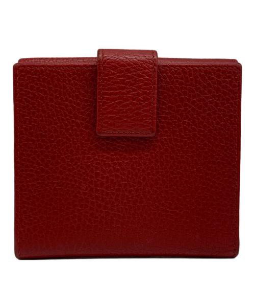 GUCCI（グッチ）GUCCI (グッチ) GGマーモント レザー フレンチフラップウォレット レッドの古着・服飾アイテム