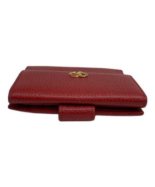 GUCCI（グッチ）GUCCI (グッチ) GGマーモント レザー フレンチフラップウォレット レッドの古着・服飾アイテム